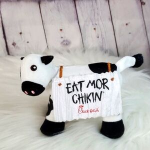 Chick-fil-A Mini Plush Cow Heifer Stuffed Animal Eat Mor Chikin Sign Toy 4.5"